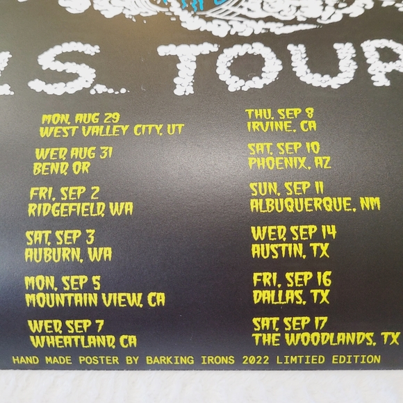 ALICE IN CHAINS 2022 VIP CONCERT POSTER - NEW Glow in The Dark - Picture 6 of 7